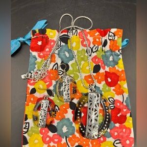 Brighton Blob Party Silver & Tortoiseshell Pendant Necklace and Earring Set